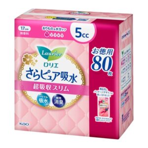 ロリエ さらピュア吸水 超吸収スリム 5cc 大容量サイズ 1パック（80枚入） 花王